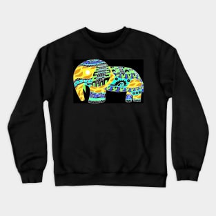 yellow bright golden safari of elephants ecopop stampede art Crewneck Sweatshirt